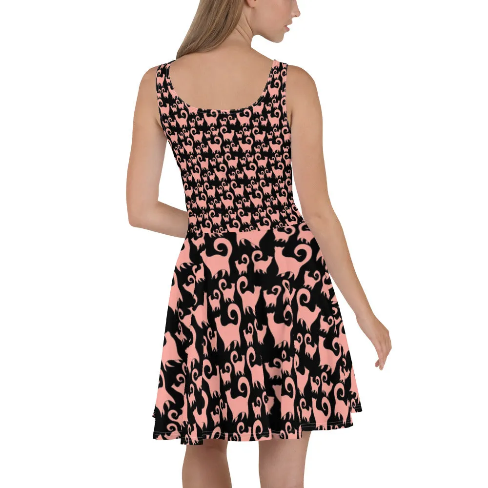 Pink Kitty Skater Dress