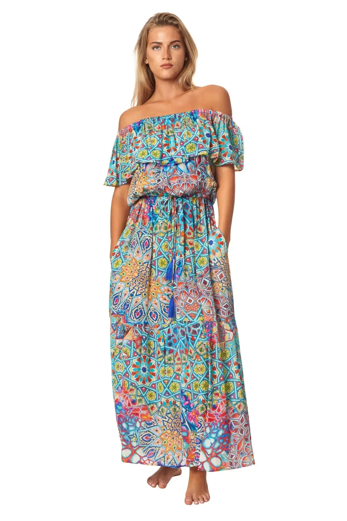 River Bed Long Off the Shoulder Dress