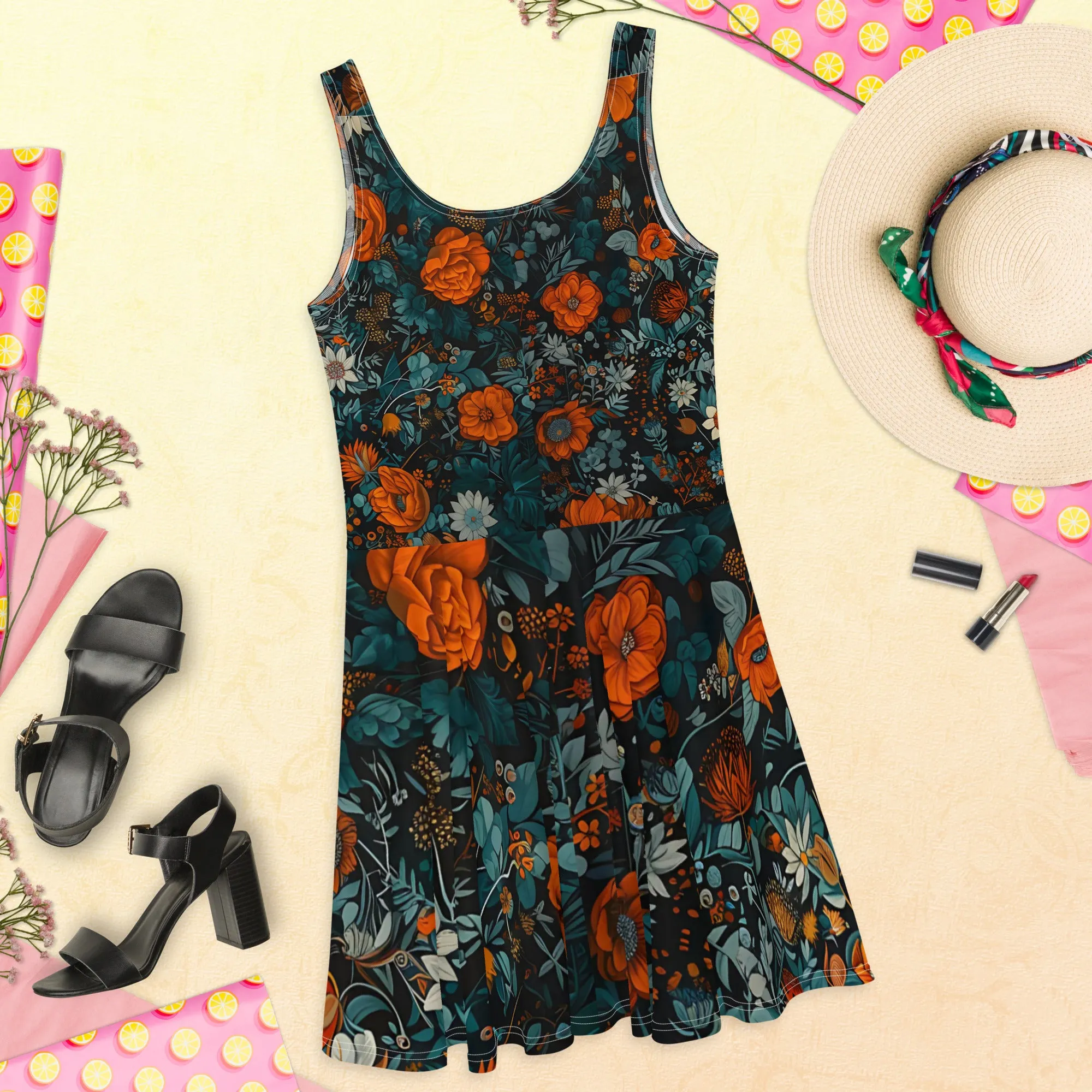 Rose Paws Skater Dress