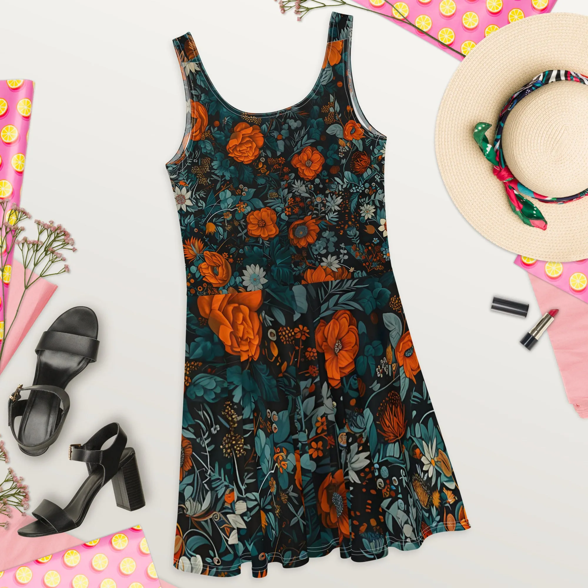 Rose Paws Skater Dress