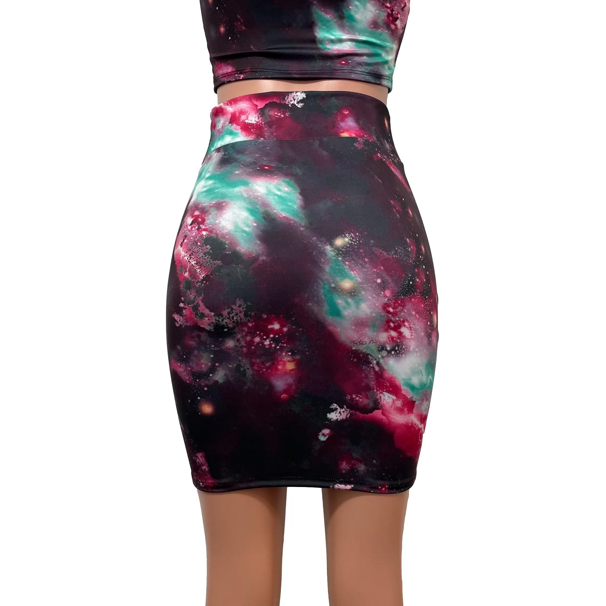 SALE - SMALL - New Galaxy High Waisted Pencil Mini Skirt