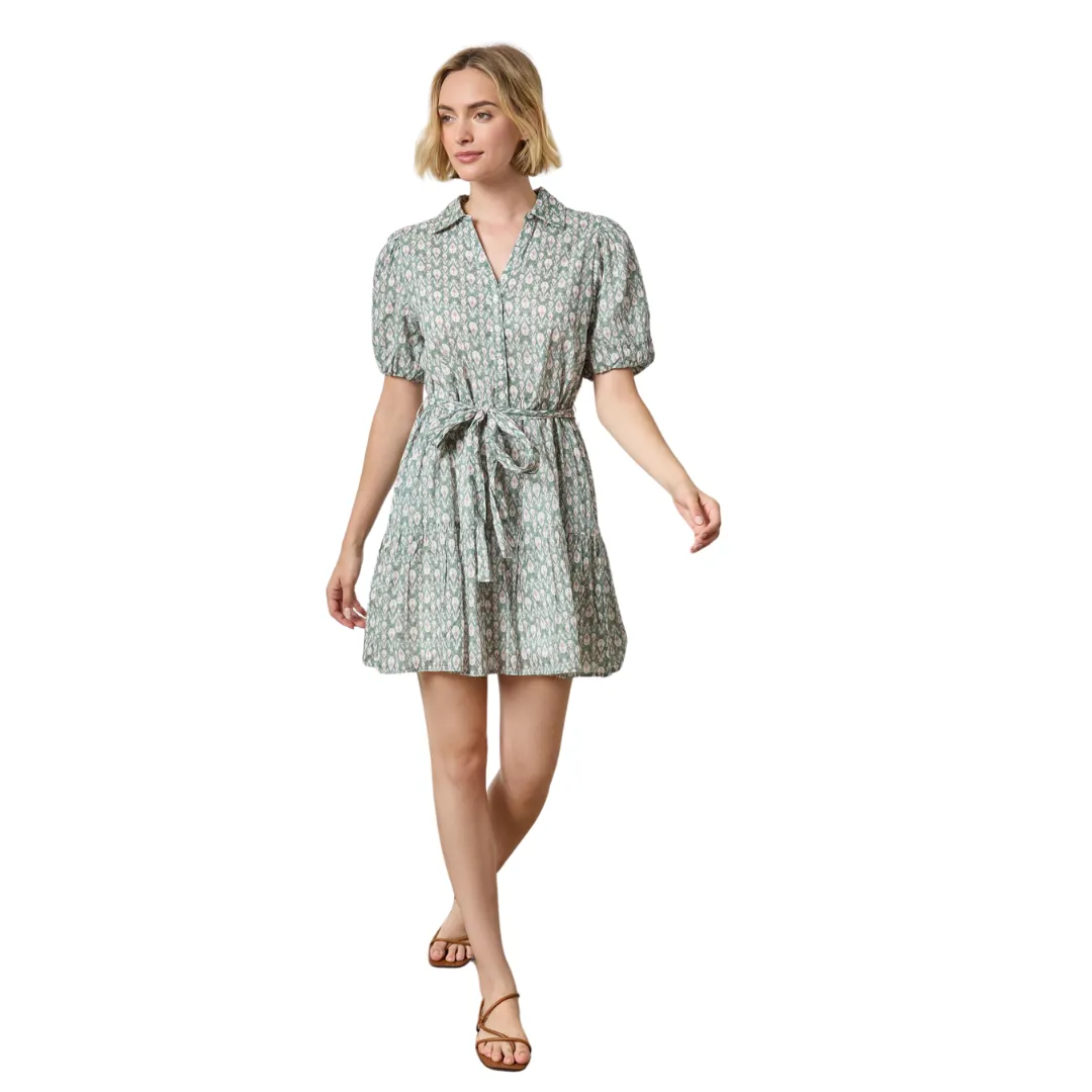 Short Sleeve Tiered Peplum Dress