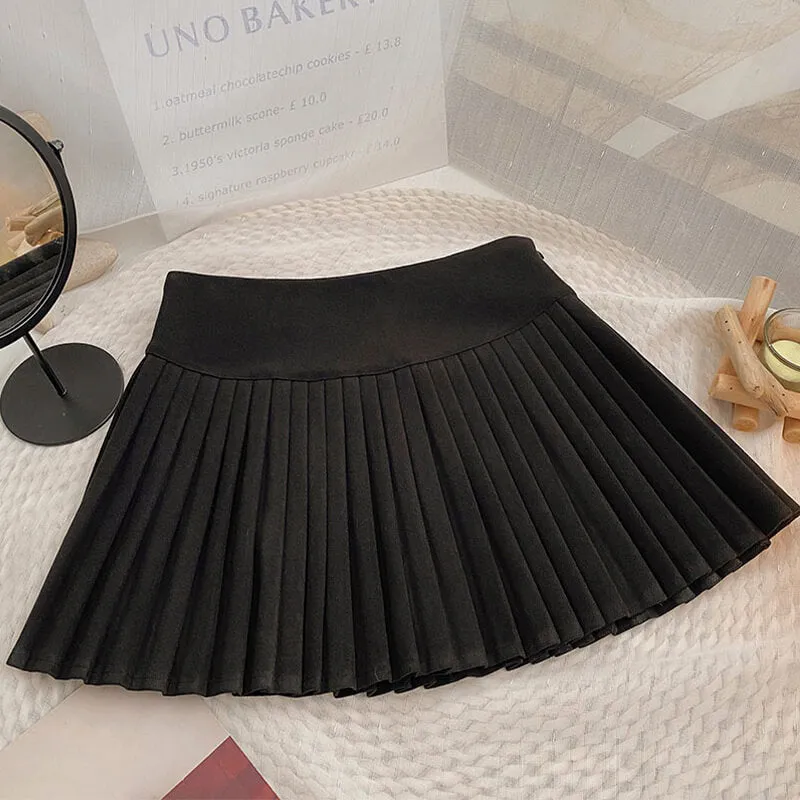 Small Folds Pleated Aesthetic Skirt