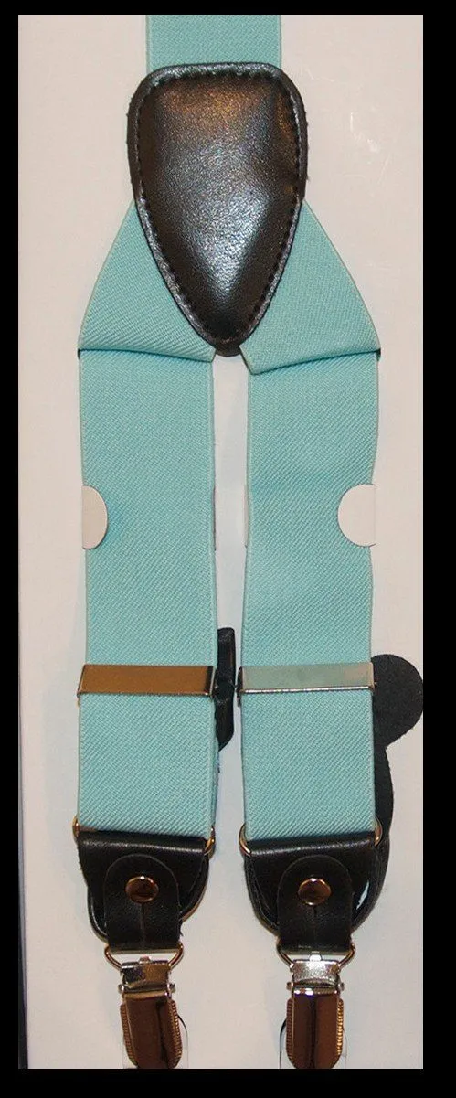 Solid Turquoise Men's Suspenders