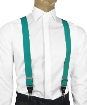 Solid Turquoise Men's Suspenders
