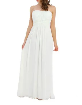 Stringless Lace Waist Trim Long Dress