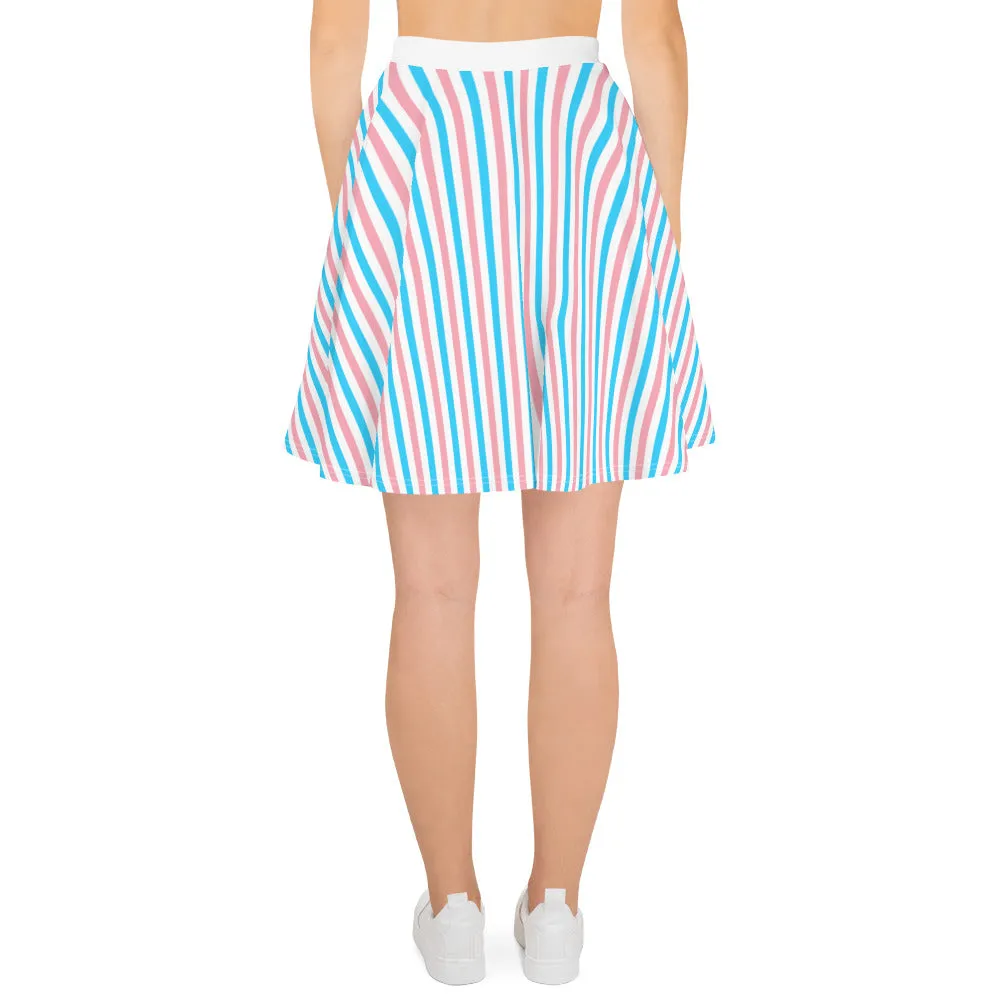 Trans Pride Striped Skater Skirt