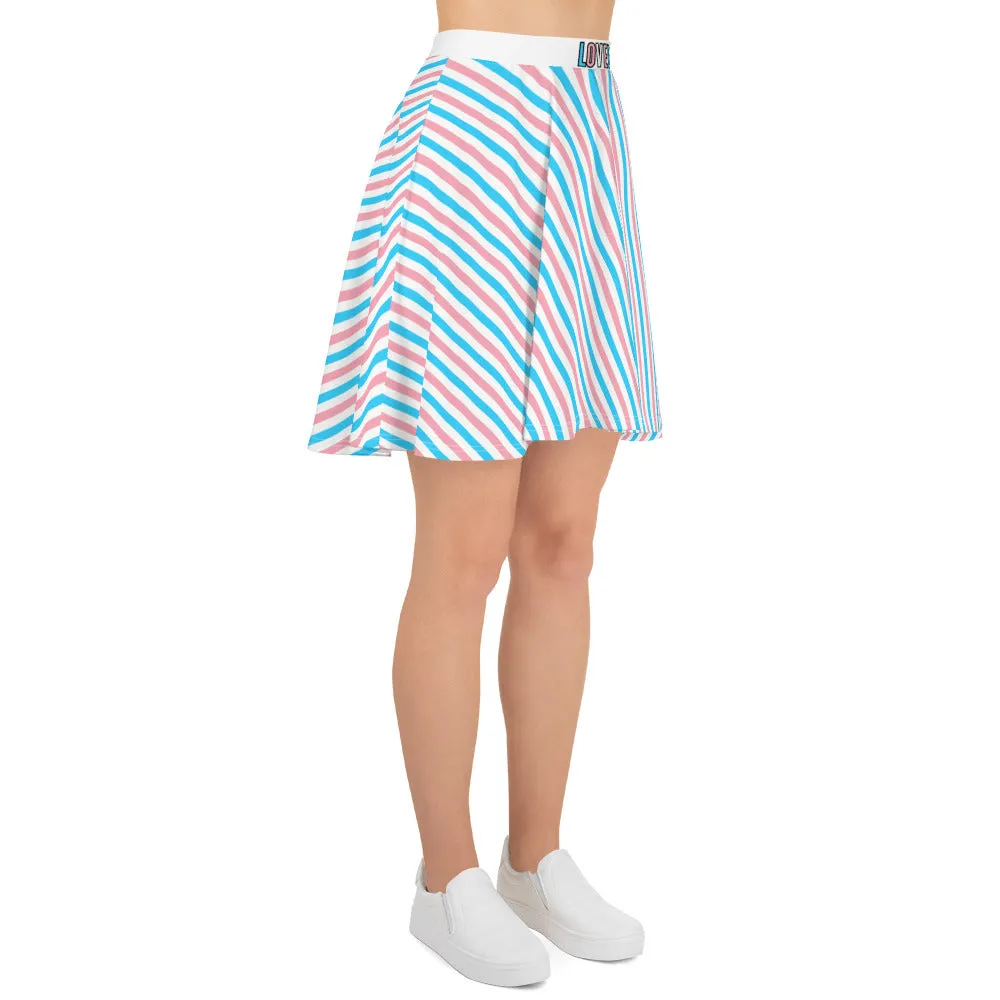 Trans Pride Striped Skater Skirt