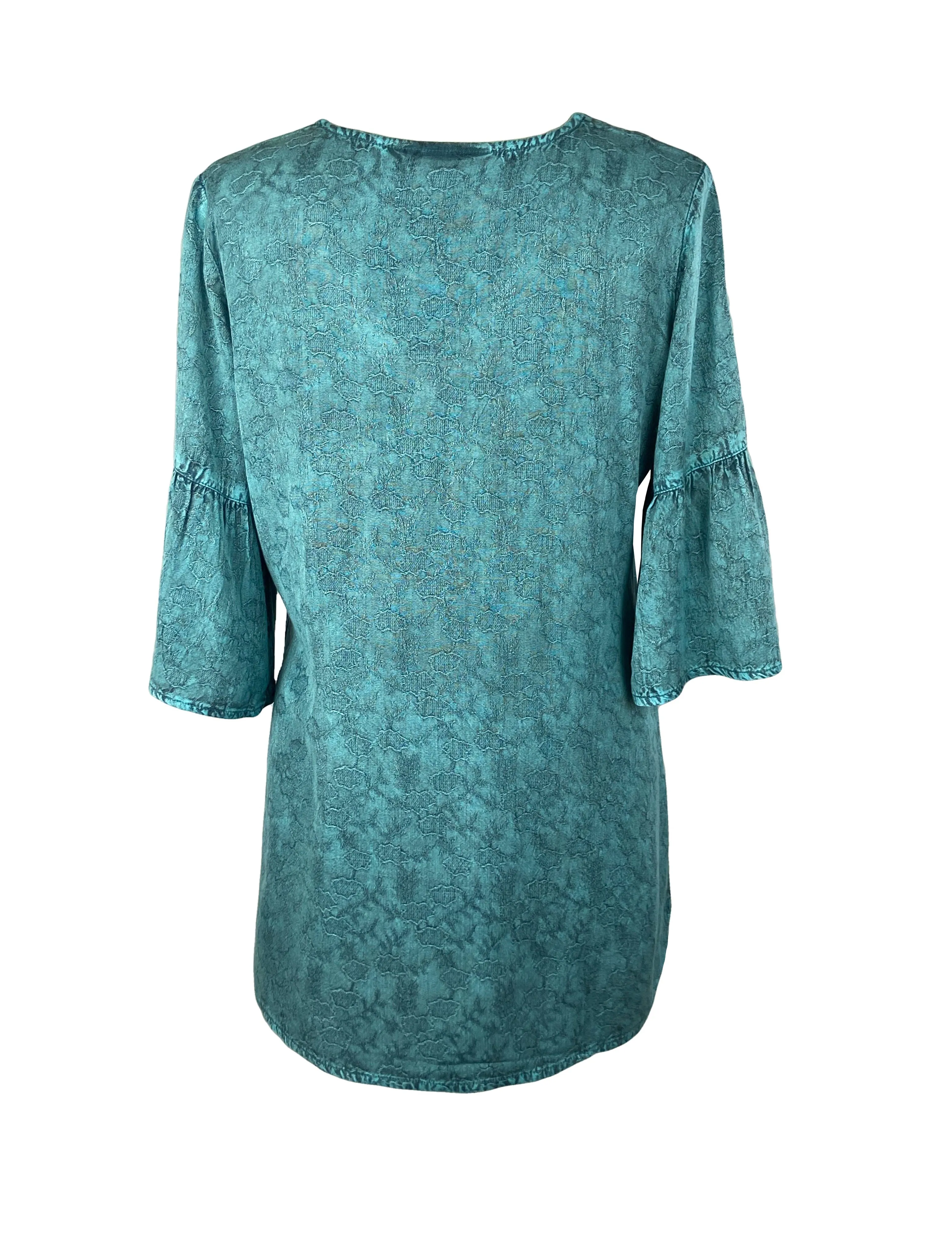Women's Vintage Medieval V Neck Striped Relax Bell Sleeve Top Blouse Tunic ~ 609 B