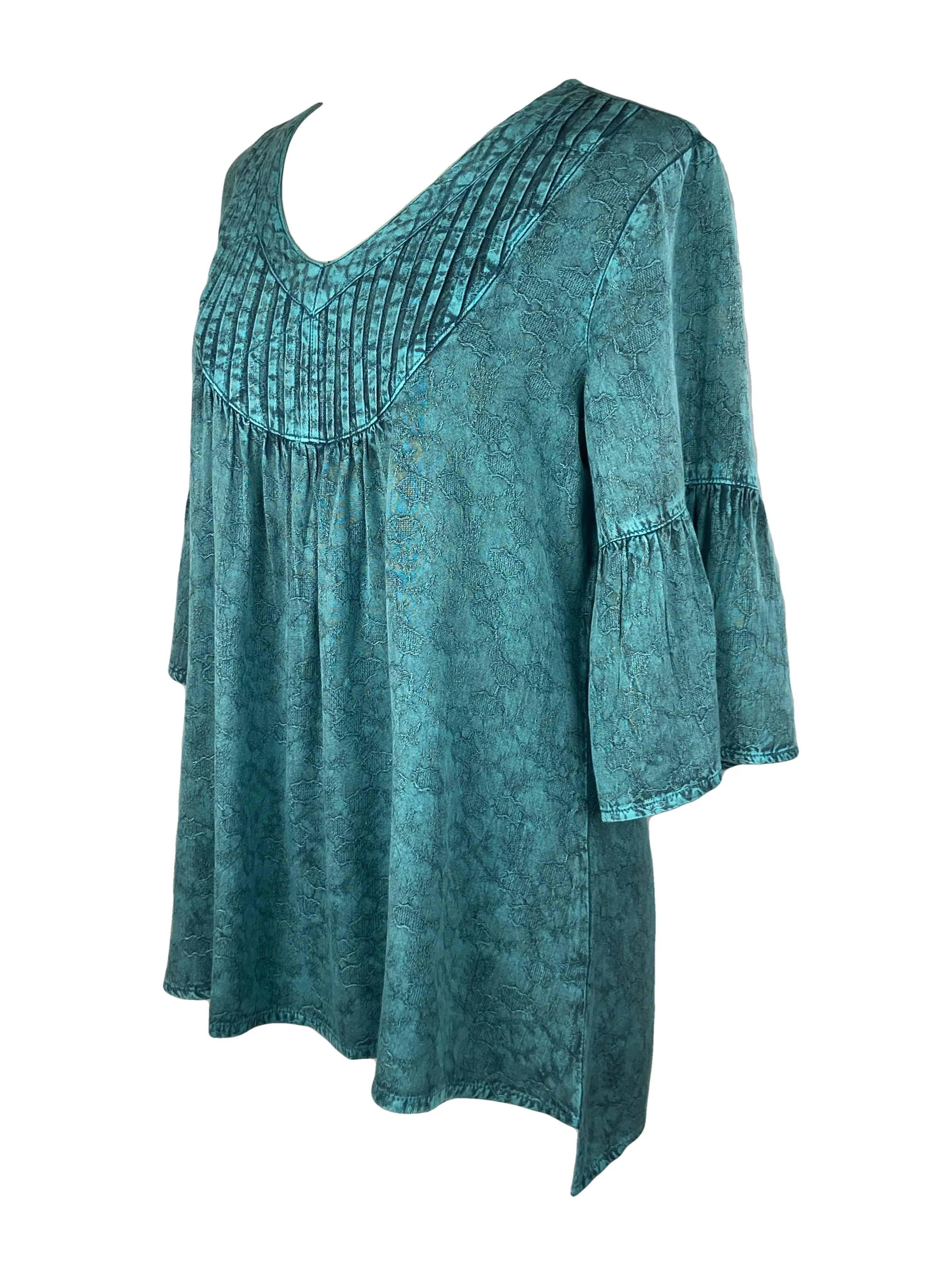 Women's Vintage Medieval V Neck Striped Relax Bell Sleeve Top Blouse Tunic ~ 609 B