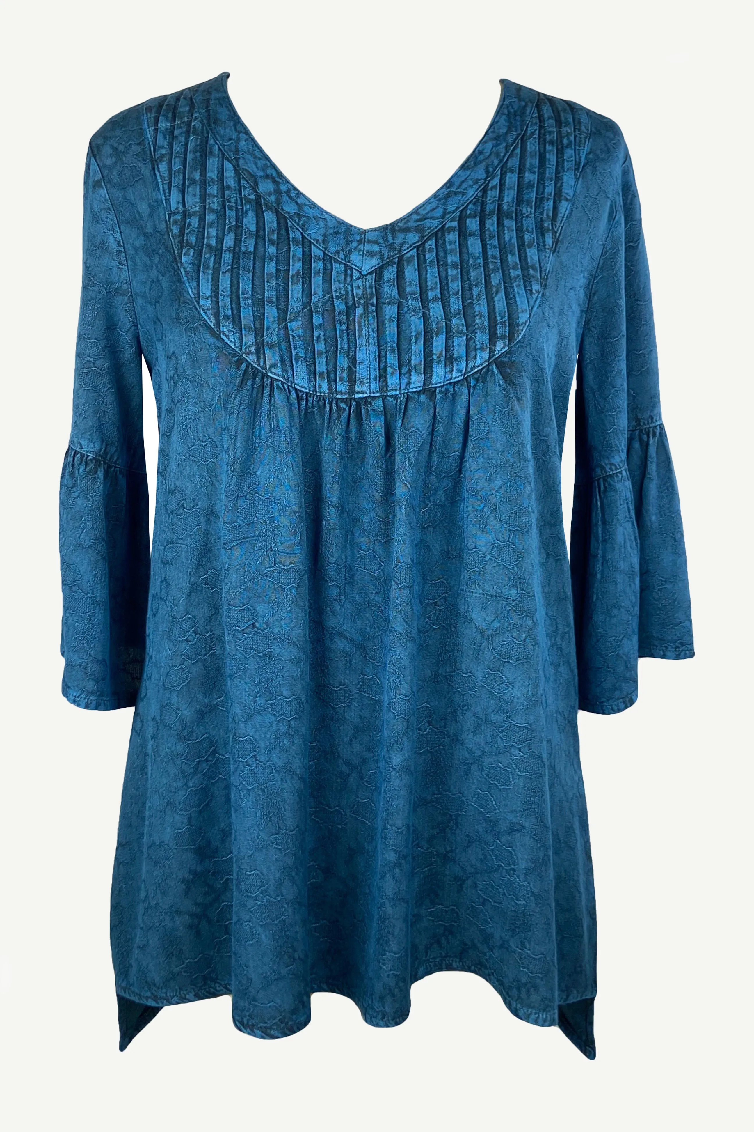 Women's Vintage Medieval V Neck Striped Relax Bell Sleeve Top Blouse Tunic ~ 609 B