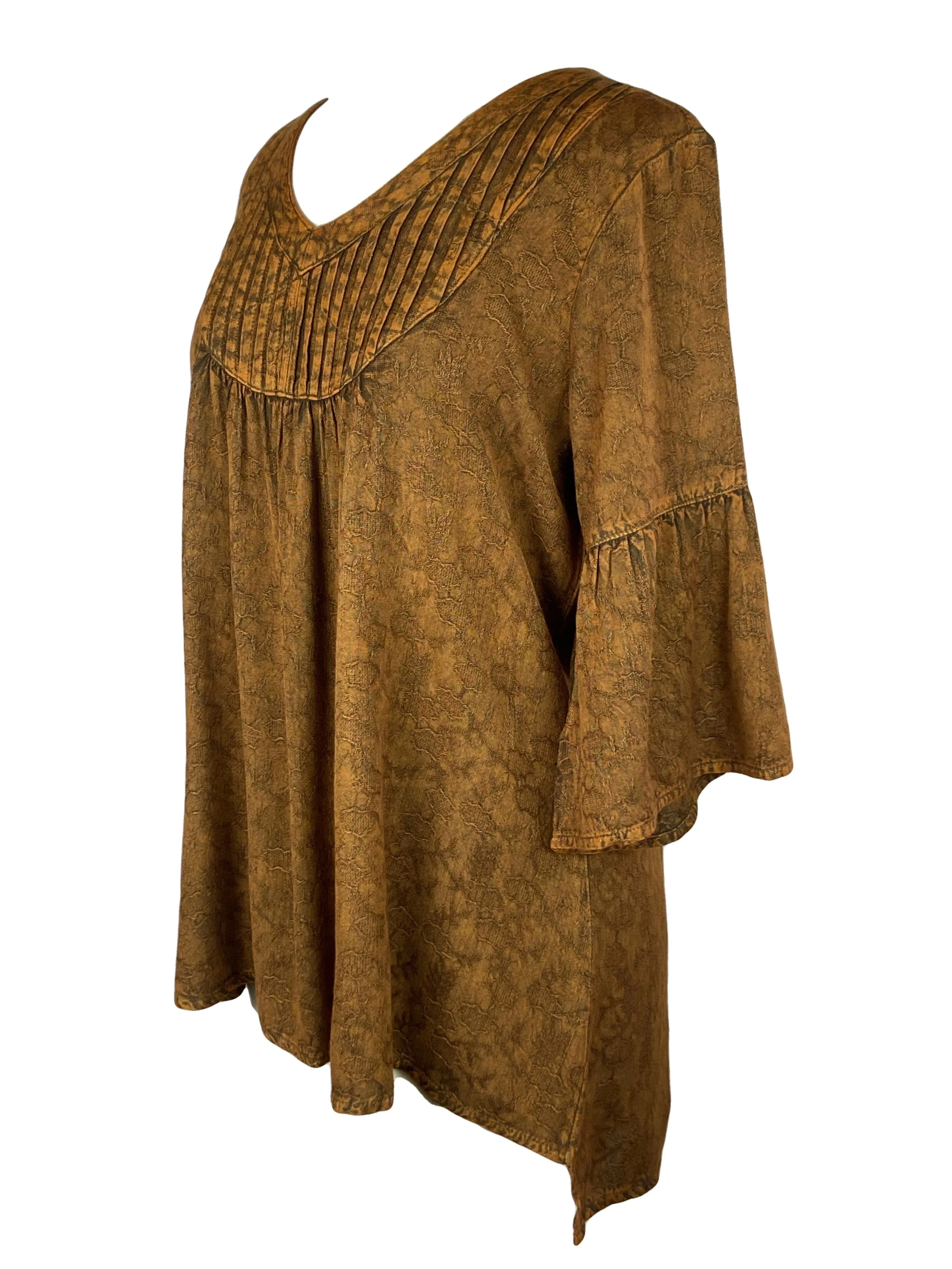 Women's Vintage Medieval V Neck Striped Relax Bell Sleeve Top Blouse Tunic ~ 609 B