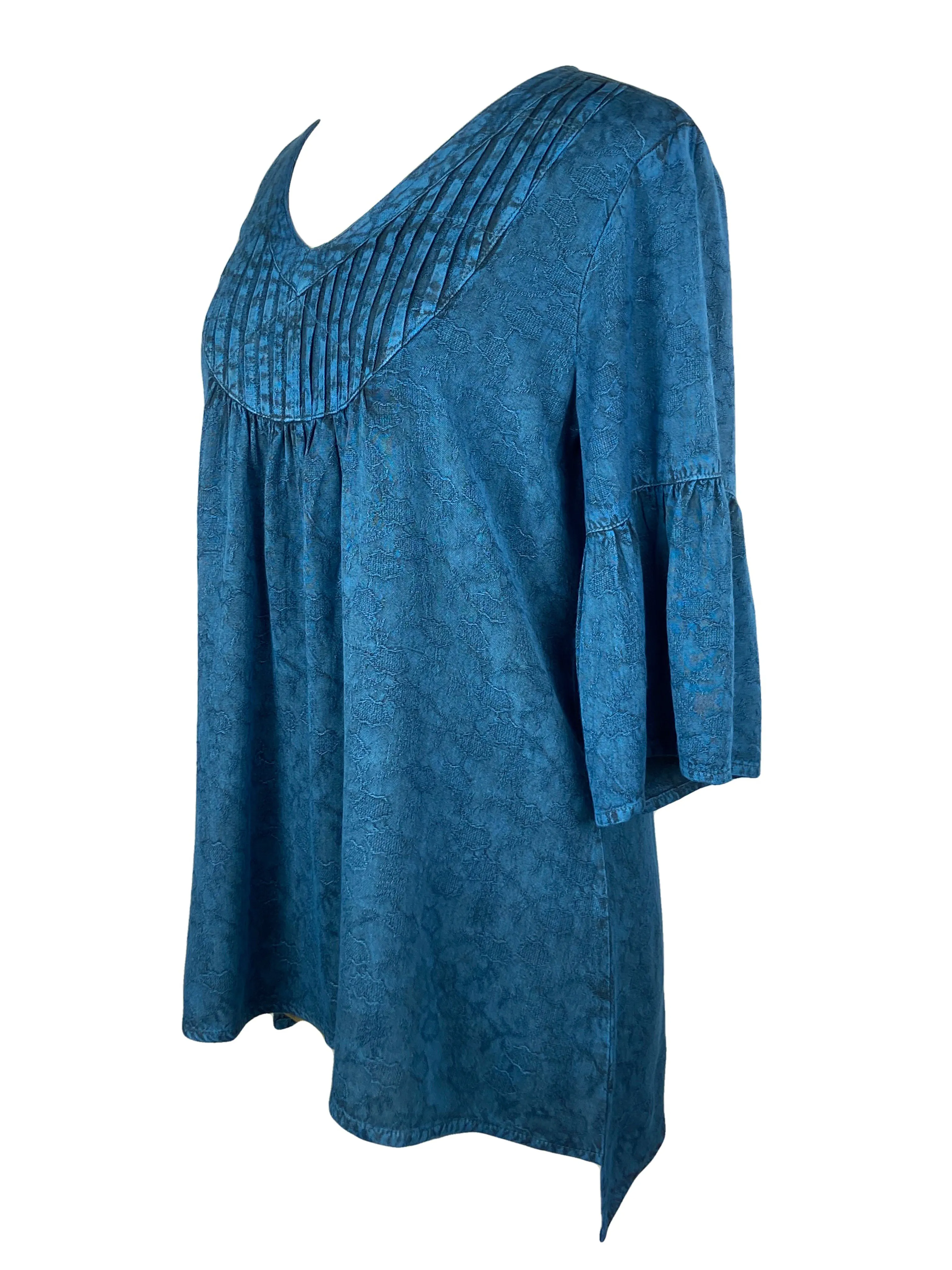 Women's Vintage Medieval V Neck Striped Relax Bell Sleeve Top Blouse Tunic ~ 609 B